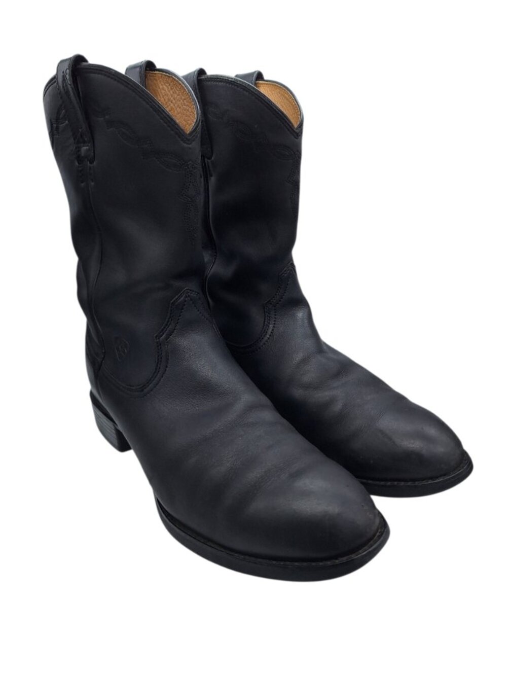 Ariat Men's Heritage Black Leather Roper Boots SZ 12 (Flawed) - Picture 2 of 15